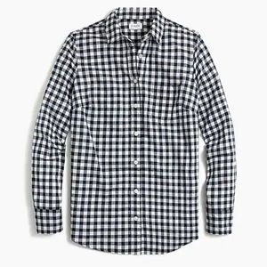 J.Crew Factory Gingham Button Down in Navy & White-3x